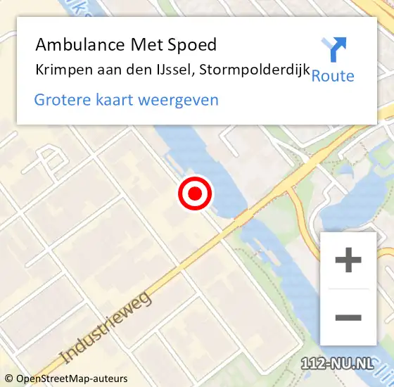 Locatie op kaart van de 112 melding: Ambulance Met Spoed Naar Krimpen aan den IJssel, Stormpolderdijk op 17 mei 2024 07:56