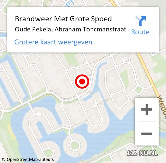 Locatie op kaart van de 112 melding: Brandweer Met Grote Spoed Naar Oude Pekela, Abraham Toncmanstraat op 17 mei 2024 08:10