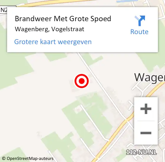 Locatie op kaart van de 112 melding: Brandweer Met Grote Spoed Naar Wagenberg, Vogelstraat op 17 mei 2024 08:20