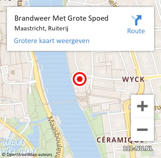 Locatie op kaart van de 112 melding: Brandweer Met Grote Spoed Naar Maastricht, Ruiterij op 17 mei 2024 08:37