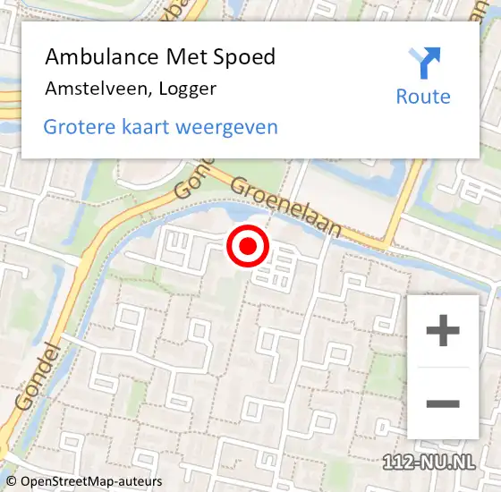 Locatie op kaart van de 112 melding: Ambulance Met Spoed Naar Amstelveen, Logger op 17 mei 2024 09:08