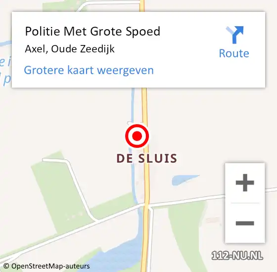Locatie op kaart van de 112 melding: Politie Met Grote Spoed Naar Axel, Oude Zeedijk op 17 mei 2024 09:08