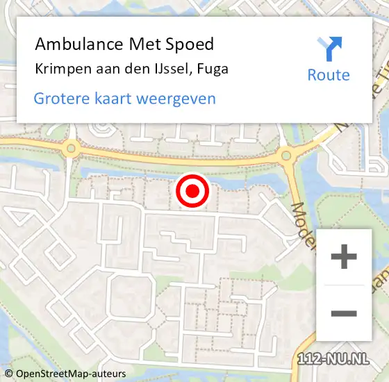 Locatie op kaart van de 112 melding: Ambulance Met Spoed Naar Krimpen aan den IJssel, Fuga op 17 mei 2024 09:11