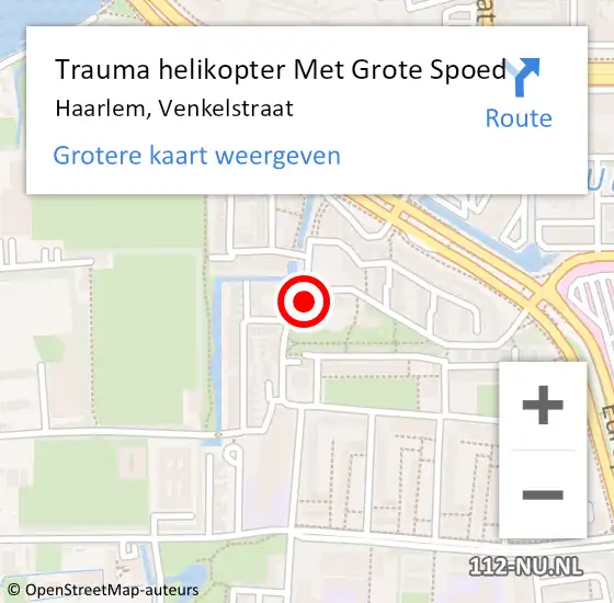 Locatie op kaart van de 112 melding: Trauma helikopter Met Grote Spoed Naar Haarlem, Venkelstraat op 17 mei 2024 09:13