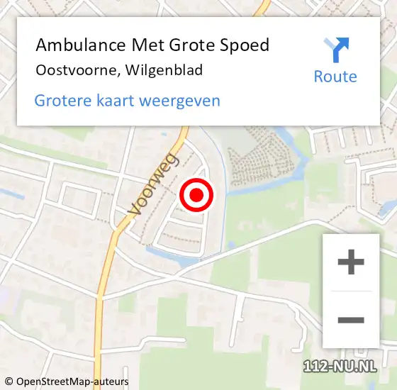 Locatie op kaart van de 112 melding: Ambulance Met Grote Spoed Naar Oostvoorne, Wilgenblad op 17 mei 2024 09:33
