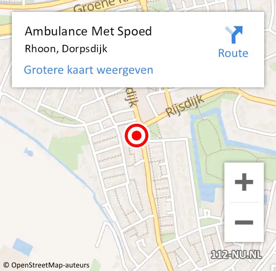Locatie op kaart van de 112 melding: Ambulance Met Spoed Naar Rhoon, Dorpsdijk op 17 mei 2024 09:51