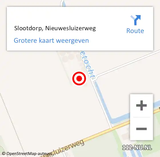 Locatie op kaart van de 112 melding:  Slootdorp, Nieuwesluizerweg op 17 mei 2024 10:29