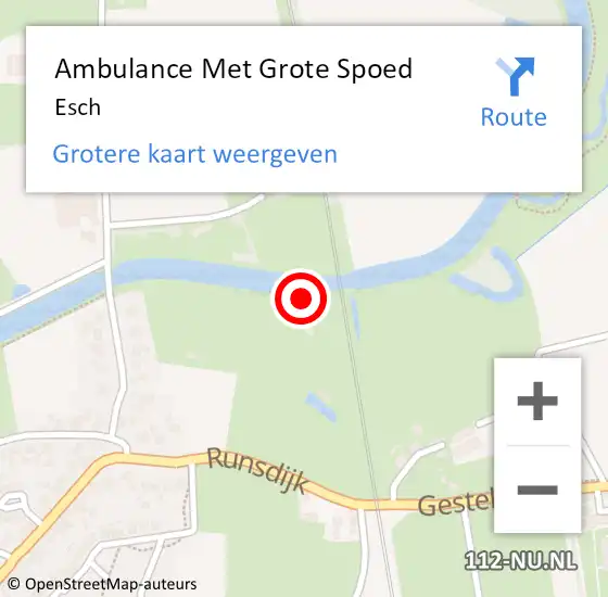 Locatie op kaart van de 112 melding: Ambulance Met Grote Spoed Naar Esch op 17 mei 2024 10:36