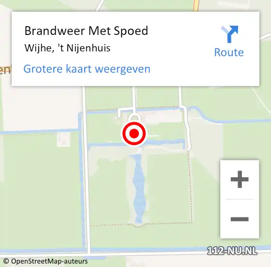 Locatie op kaart van de 112 melding: Brandweer Met Spoed Naar Wijhe, 't Nijenhuis op 17 mei 2024 10:38