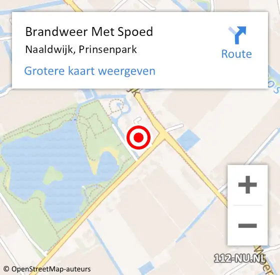 Locatie op kaart van de 112 melding: Brandweer Met Spoed Naar Naaldwijk, Prinsenpark op 17 mei 2024 10:50