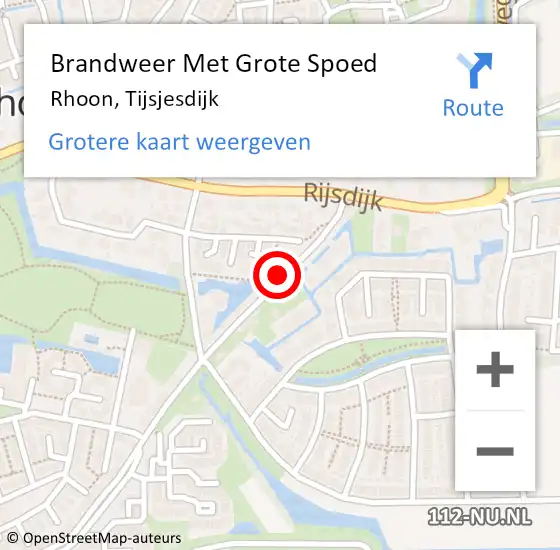 Locatie op kaart van de 112 melding: Brandweer Met Grote Spoed Naar Rhoon, Tijsjesdijk op 17 mei 2024 10:54