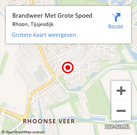 Locatie op kaart van de 112 melding: Brandweer Met Grote Spoed Naar Rhoon, Tijsjesdijk op 17 mei 2024 10:54