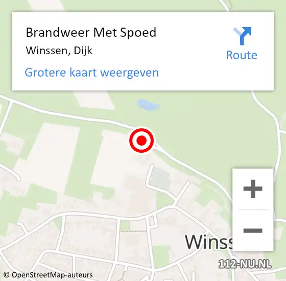 Locatie op kaart van de 112 melding: Brandweer Met Spoed Naar Beuningen, Dijk op 17 mei 2024 11:03