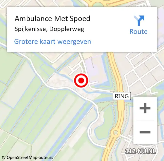 Locatie op kaart van de 112 melding: Ambulance Met Spoed Naar Spijkenisse, Dopplerweg op 17 mei 2024 11:17