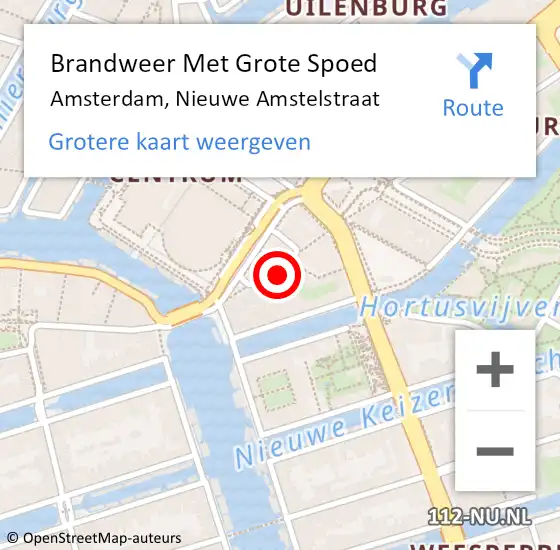 Locatie op kaart van de 112 melding: Brandweer Met Grote Spoed Naar Amsterdam, Nieuwe Amstelstraat op 17 mei 2024 11:24