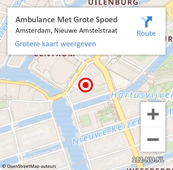 Locatie op kaart van de 112 melding: Ambulance Met Grote Spoed Naar Amsterdam, Nieuwe Amstelstraat op 17 mei 2024 11:24