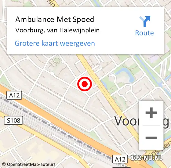 Locatie op kaart van de 112 melding: Ambulance Met Spoed Naar Voorburg, van Halewijnplein op 17 mei 2024 11:25