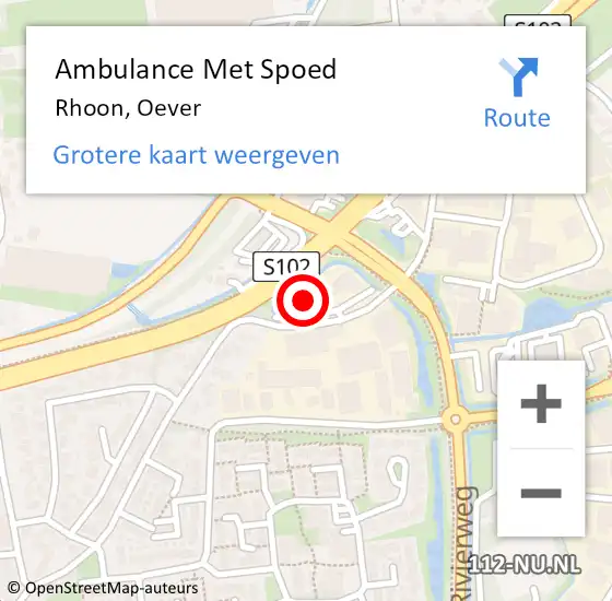 Locatie op kaart van de 112 melding: Ambulance Met Spoed Naar Rhoon, Oever op 17 mei 2024 11:27
