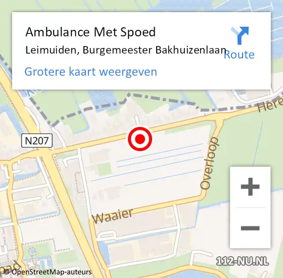 Locatie op kaart van de 112 melding: Ambulance Met Spoed Naar Leimuiden, Burgemeester Bakhuizenlaan op 17 mei 2024 11:58