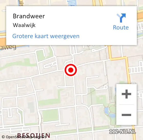 Locatie op kaart van de 112 melding: Brandweer Waalwijk op 17 mei 2024 12:07