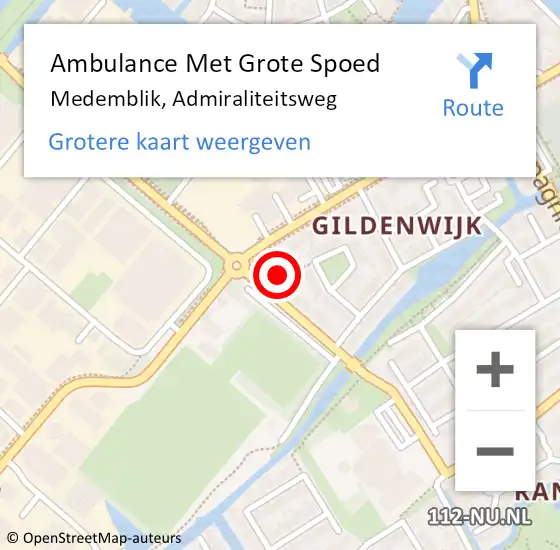 Locatie op kaart van de 112 melding: Ambulance Met Grote Spoed Naar Medemblik, Admiraliteitsweg op 17 mei 2024 12:15