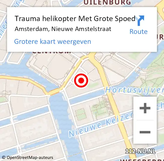 Locatie op kaart van de 112 melding: Trauma helikopter Met Grote Spoed Naar Amsterdam, Nieuwe Amstelstraat op 17 mei 2024 12:50