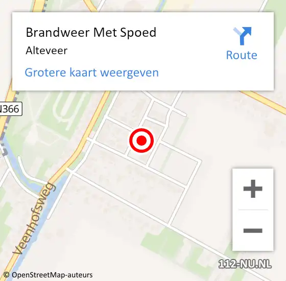 Locatie op kaart van de 112 melding: Brandweer Met Spoed Naar Alteveer op 17 mei 2024 12:52