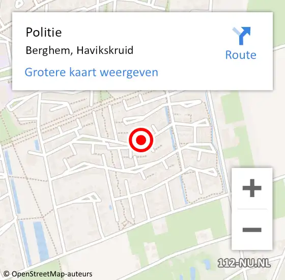 Locatie op kaart van de 112 melding: Politie Berghem, Havikskruid op 17 mei 2024 13:06