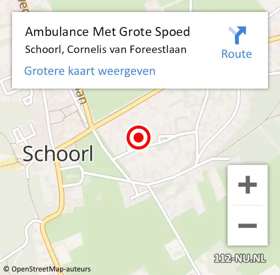 Locatie op kaart van de 112 melding: Ambulance Met Grote Spoed Naar Schoorl, Cornelis van Foreestlaan op 17 mei 2024 13:12