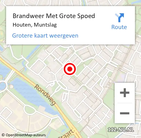 Locatie op kaart van de 112 melding: Brandweer Met Grote Spoed Naar Houten, Muntslag op 17 mei 2024 13:44