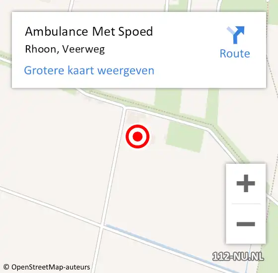 Locatie op kaart van de 112 melding: Ambulance Met Spoed Naar Rhoon, Veerweg op 17 mei 2024 14:14