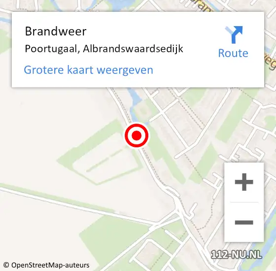 Locatie op kaart van de 112 melding: Brandweer Poortugaal, Albrandswaardsedijk op 17 mei 2024 14:25