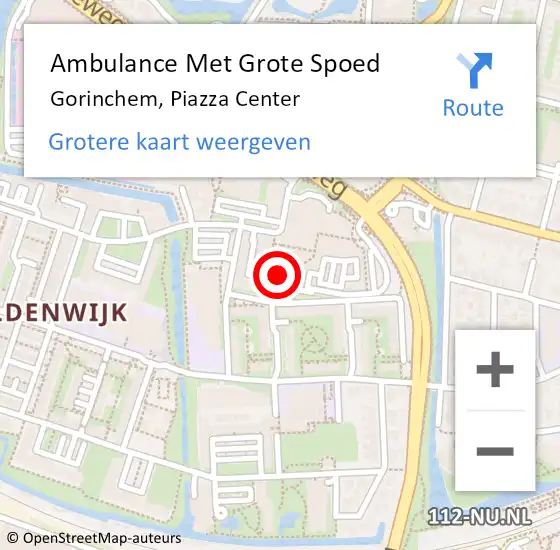 Locatie op kaart van de 112 melding: Ambulance Met Grote Spoed Naar Gorinchem, Piazza Center op 17 mei 2024 14:32