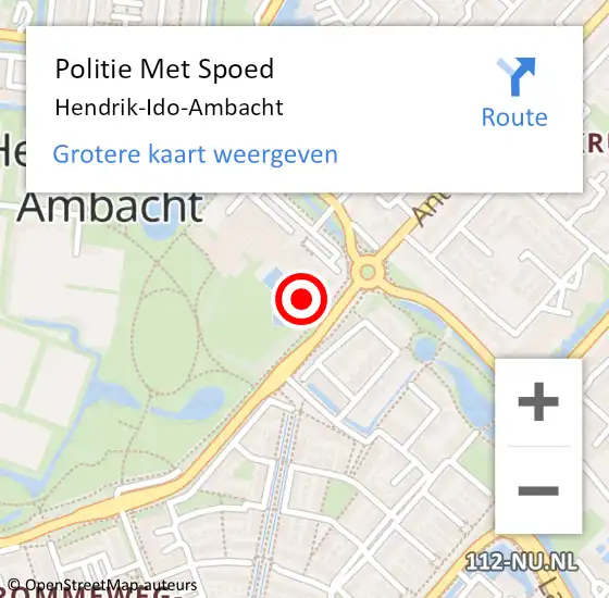 Locatie op kaart van de 112 melding: Politie Met Spoed Naar Hendrik-Ido-Ambacht op 17 mei 2024 14:50