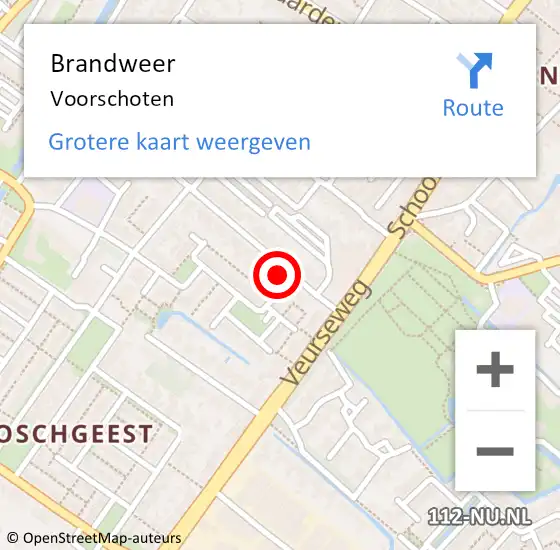 Locatie op kaart van de 112 melding: Brandweer Voorschoten op 17 mei 2024 15:12