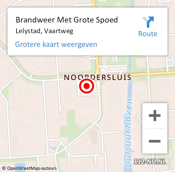 Locatie op kaart van de 112 melding: Brandweer Met Grote Spoed Naar Lelystad, Vaartweg op 17 mei 2024 15:12