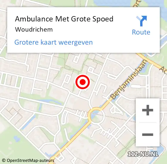 Locatie op kaart van de 112 melding: Ambulance Met Grote Spoed Naar Woudrichem op 17 mei 2024 15:13