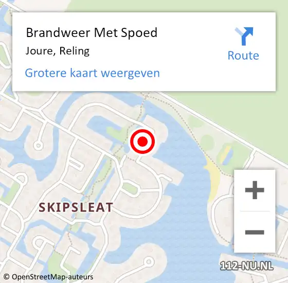 Locatie op kaart van de 112 melding: Brandweer Met Spoed Naar Joure, Reling op 17 mei 2024 15:17