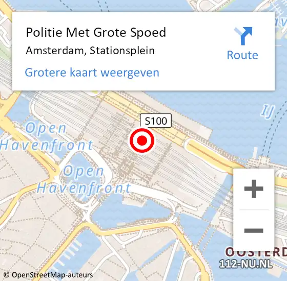 Locatie op kaart van de 112 melding: Politie Met Grote Spoed Naar Amsterdam, Stationsplein op 17 mei 2024 15:29