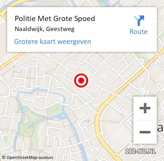 Locatie op kaart van de 112 melding: Politie Met Grote Spoed Naar Naaldwijk, Geestweg op 17 mei 2024 15:36