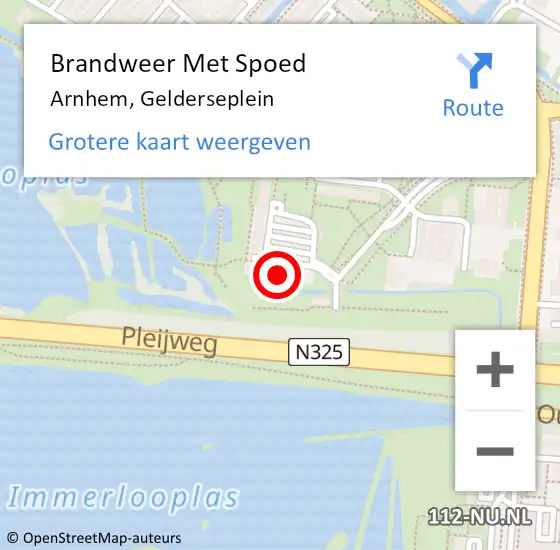 Locatie op kaart van de 112 melding: Brandweer Met Spoed Naar Arnhem, Gelderseplein op 17 mei 2024 15:36