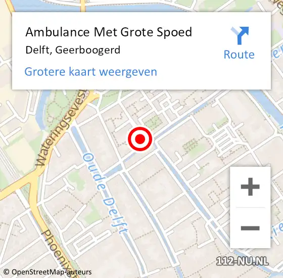 Locatie op kaart van de 112 melding: Ambulance Met Grote Spoed Naar Delft, Geerboogerd op 17 mei 2024 16:00