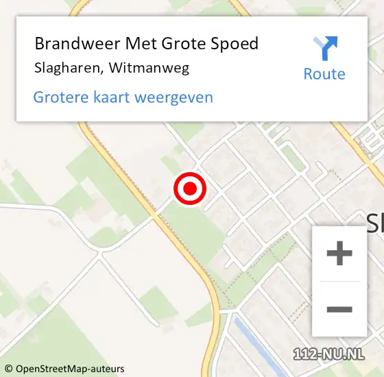 Locatie op kaart van de 112 melding: Brandweer Met Grote Spoed Naar Slagharen, Witmanweg op 17 mei 2024 16:00