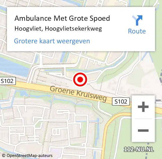 Locatie op kaart van de 112 melding: Ambulance Met Grote Spoed Naar Hoogvliet, Hoogvlietsekerkweg op 17 mei 2024 16:05