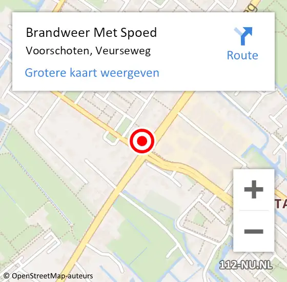 Locatie op kaart van de 112 melding: Brandweer Met Spoed Naar Voorschoten, Veurseweg op 17 mei 2024 16:10