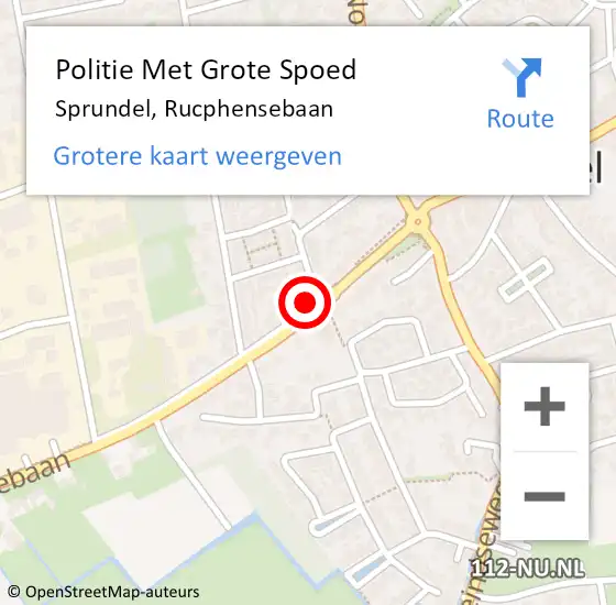 Locatie op kaart van de 112 melding: Politie Met Grote Spoed Naar Sprundel, Rucphensebaan op 17 mei 2024 16:24