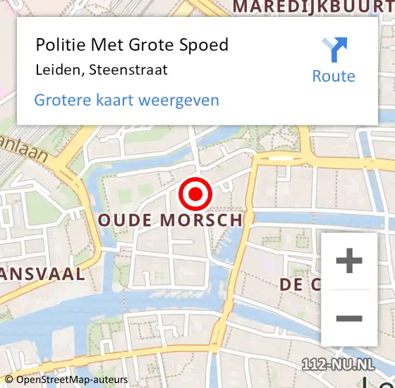 Locatie op kaart van de 112 melding: Politie Met Grote Spoed Naar Leiden, Steenstraat op 17 mei 2024 16:39