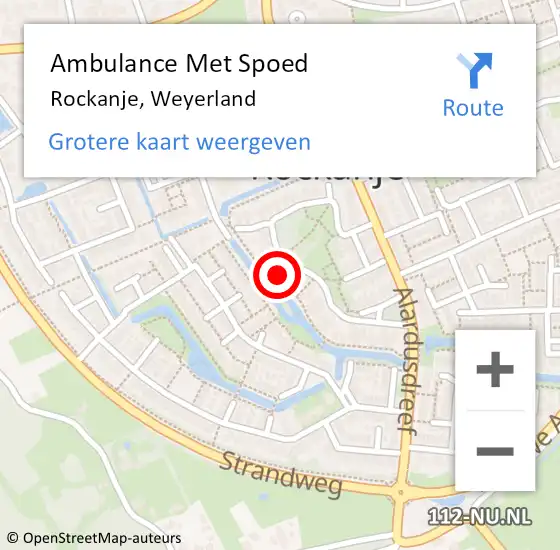 Locatie op kaart van de 112 melding: Ambulance Met Spoed Naar Rockanje, Weyerland op 17 mei 2024 17:15
