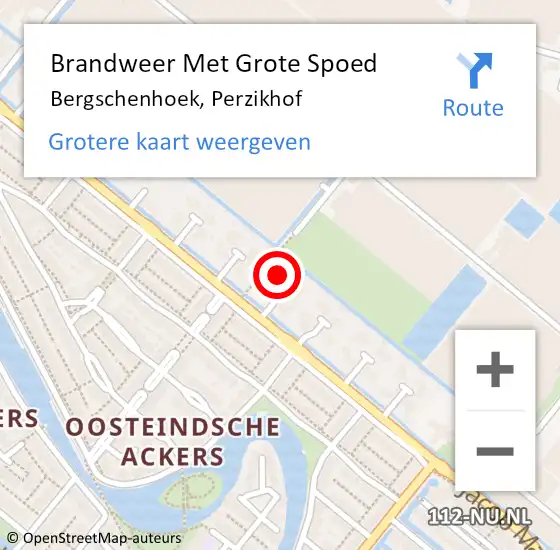 Locatie op kaart van de 112 melding: Brandweer Met Grote Spoed Naar Bergschenhoek, Perzikhof op 17 mei 2024 17:21