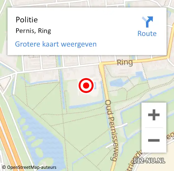 Locatie op kaart van de 112 melding: Politie Pernis, Ring op 17 mei 2024 17:39
